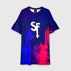 Детское платье 3D Sally face neon flame