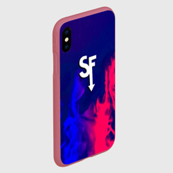 Чехол для iPhone XS Max матовый Sally face neon flame - фото 2