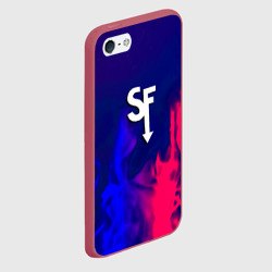 Чехол для iPhone 5/5S матовый Sally face neon flame - фото 2