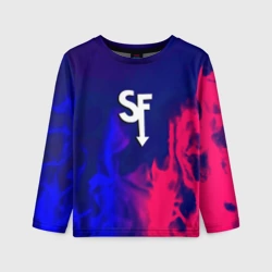 Детский лонгслив 3D Sally face neon flame