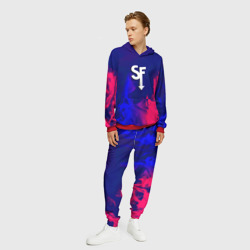 Мужской костюм с толстовкой 3D Sally face neon flame - фото 2