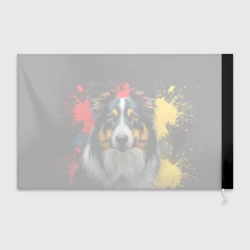 Флаг 3D Колли на черном с красно-желтым - фото 2