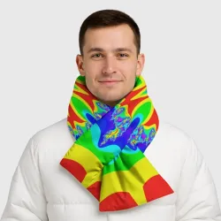 Шарф-пуховик 3D Неоновая психоделика узор - фото 2