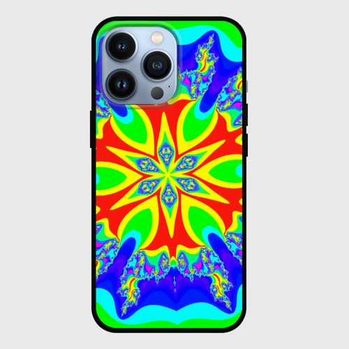 Чехол для iPhone 13 Pro Неоновая психоделика узор
