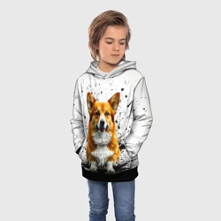 Детская толстовка 3D Корги на белом с черным - фото 2
