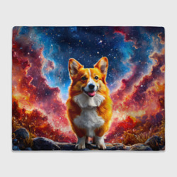 Плед 3D Корги и космическое небо
