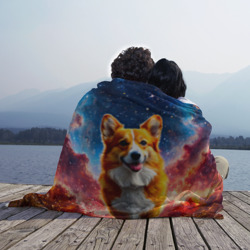 Плед 3D Корги и космическое небо - фото 2