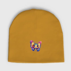 Детская шапка демисезонная Яркая бабочка с большими глазами