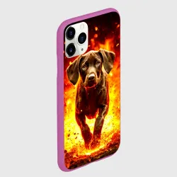 Чехол для iPhone 11 Pro матовый Курцхаар в огне - фото 2