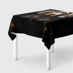 Скатерть 3D Курцхаар на черном
