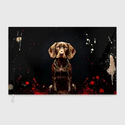 Флаг 3D Курцхаар на черном с красным