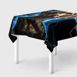 Скатерть 3D Курцхаар и молния
