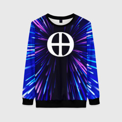 Женский свитшот 3D Blue Exorcist neon energy