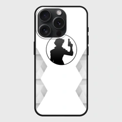 Чехол силиконовый для Apple iPhone 15 Pro Мax матовый Cowboy Bebop white poly
