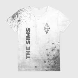 Женская футболка 3D The Sims - white gradient вертикально