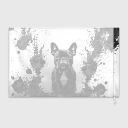 Флаг 3D Французский бульдог на белом с черным - фото 2