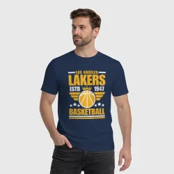 Мужская футболка хлопок Lakers basket - фото 2