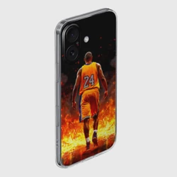 Чехол для iPhone 16 силиконовый с защитой камеры Коби Брайант в огне - фото 2