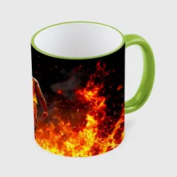 Кружка с полной запечаткой Коби Брайант в огне