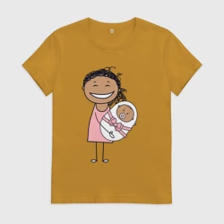 Женская футболка хлопок Мама и ребёнок