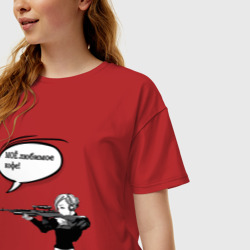 Женская футболка хлопок Oversize Моё любимое кофе - фото 2