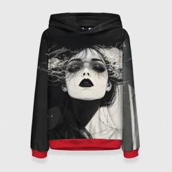 Женская толстовка 3D Арт с девушкой в стиле нуар