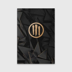Обложка для паспорта матовая кожа Three Days Grace golden poly