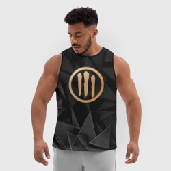 Мужская спортивная майка 3D Three Days Grace golden poly - фото 2