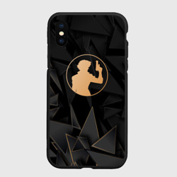 Чехол для iPhone XS Max матовый Cowboy Bebop golden poly