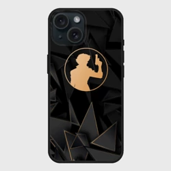 Чехол силиконовый для Apple iPhone 15 матовый Cowboy Bebop golden poly