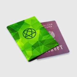 Обложка для паспорта матовая кожа HIM green poly - фото 2