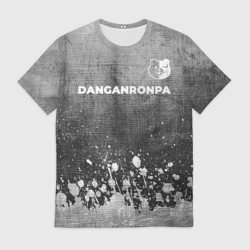 Мужская футболка 3D Danganronpa - grey gradient посередине