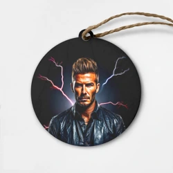 Деревянная игрушка круг Дэвид Бекхэм и молния