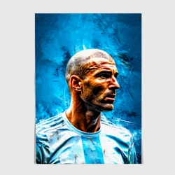 Постер Зинедин Зидан на синем