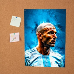 Постер Зинедин Зидан на синем - фото 2