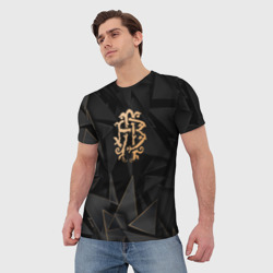 Мужская футболка 3D Nickelback golden poly - фото 2