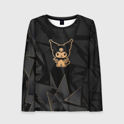 Женский лонгслив 3D Kuromi golden poly