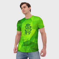 Мужская футболка 3D Nickelback green poly - фото 2