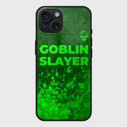 Чехол силиконовый для Apple iPhone 15 матовый Goblin Slayer - green gradient посередине