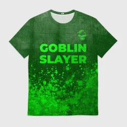 Мужская футболка 3D Goblin Slayer - green gradient посередине