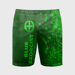 Мужские шорты спортивные Blue Exorcist - green gradient по-вертикали