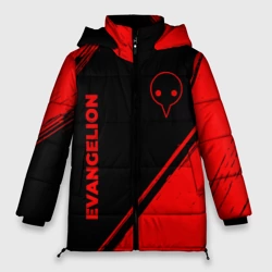 Женская зимняя куртка Oversize Evangelion - red gradient вертикально