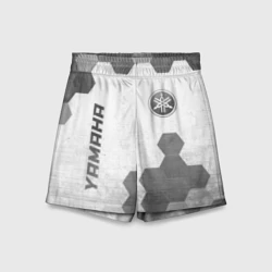 Детские спортивные шорты 3D Yamaha - white gradient вертикально