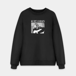 Мужской свитшот oversize без начеса хлопок Kurt Cobain rock legend
