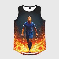 Мужская спортивная майка 3D Килиан Мбаппе в огне