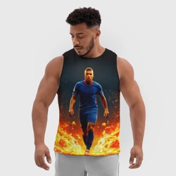 Мужская спортивная майка 3D Килиан Мбаппе в огне - фото 2