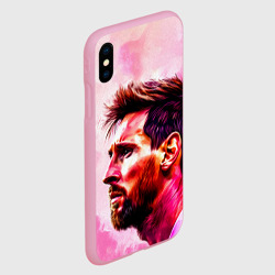 Чехол для iPhone XS Max матовый Лионель Месси на розовом - фото 2