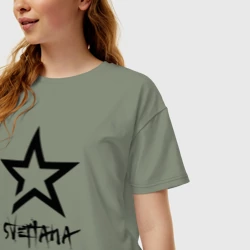 Женская футболка хлопок Oversize Svetlana - ster - фото 2