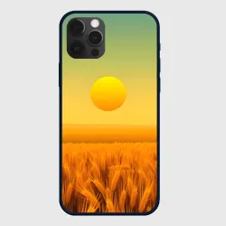 Чехол для iPhone 12 Pro Max Закат над пшеничным полем