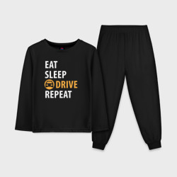 Детская пижама с лонгсливом хлопок Eat sleep drive